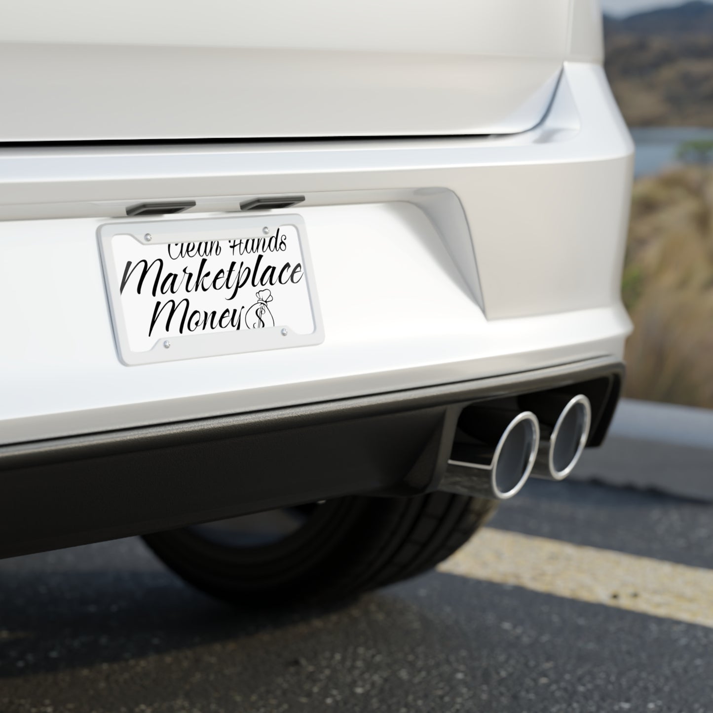 "Clean Hands Marketplace Money" License Plate